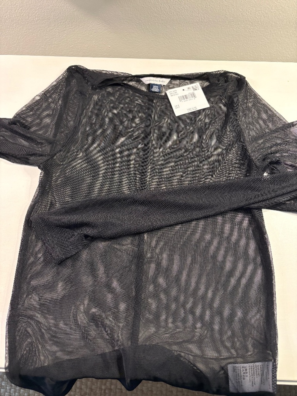 NWT black mesh shirt